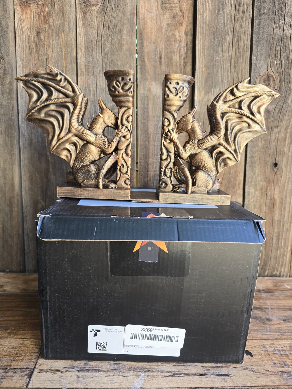 Bronze Dragon Bookends Decorative Home Decor